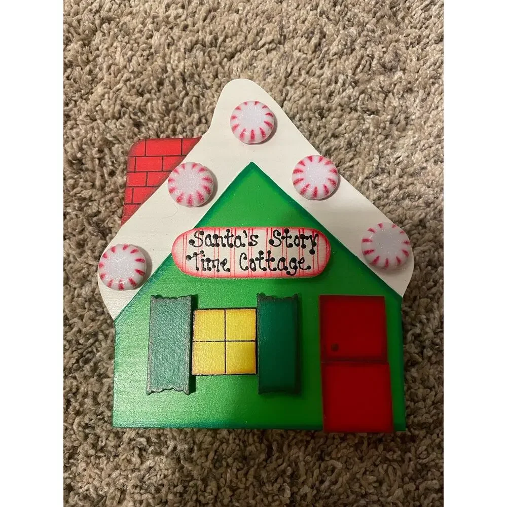 Christmas Standing Wood Houses Whimsical Handpainted Decor Xmas - Picture 6 of 9